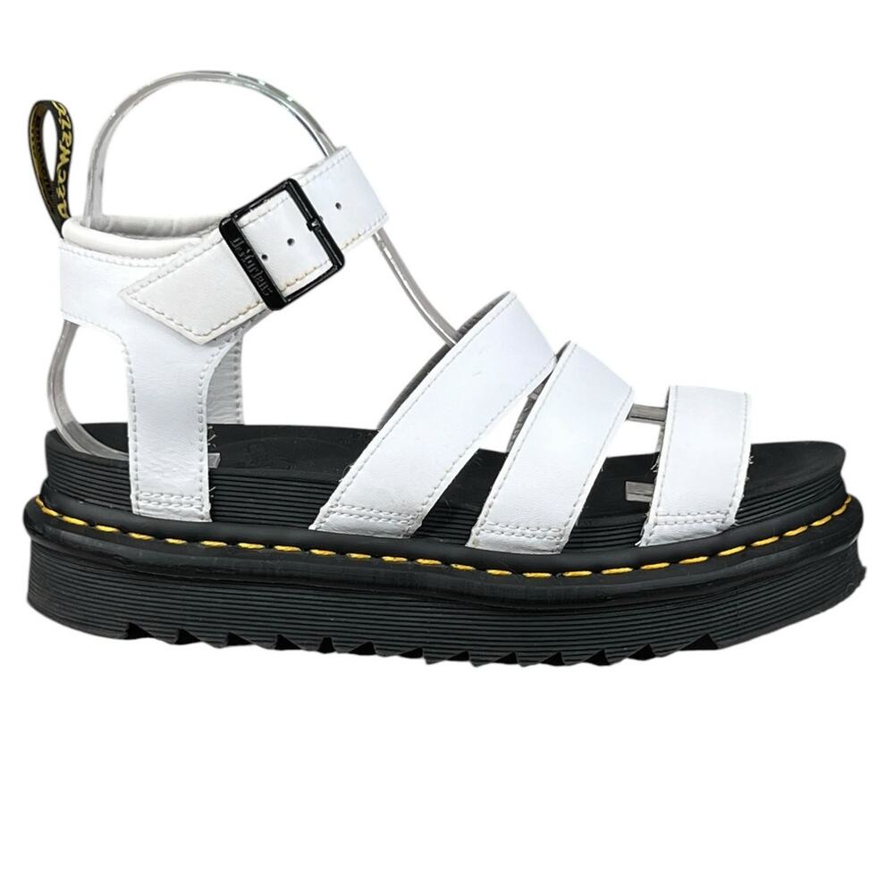 Dr. Martens Blaire White Leather Platform Sandal Size US 7